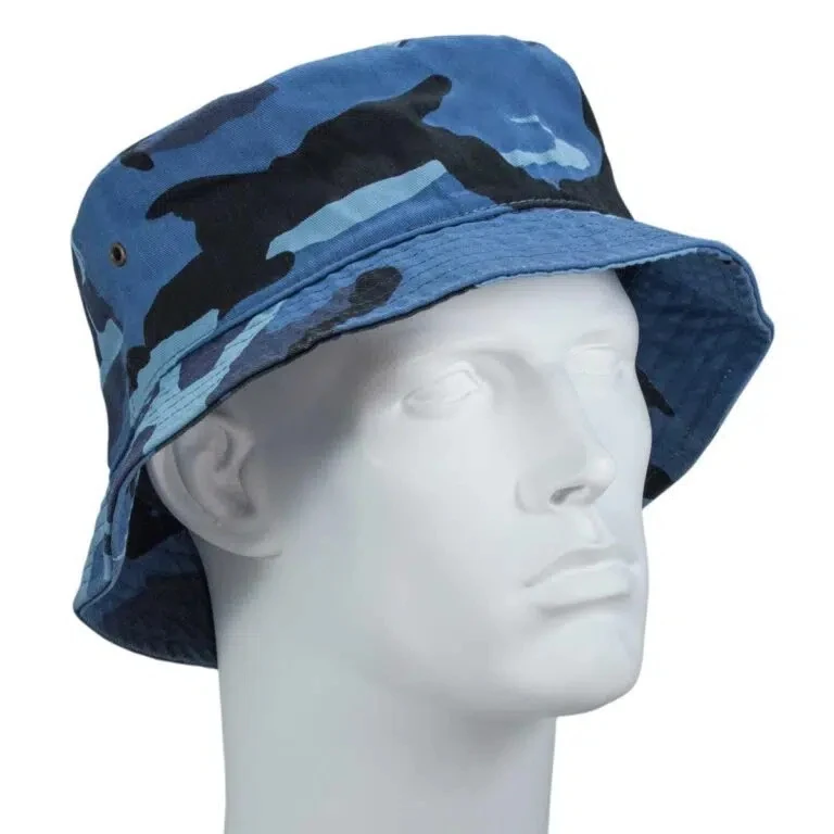 blue camo bucket hats