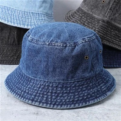 Denim fötu hattur